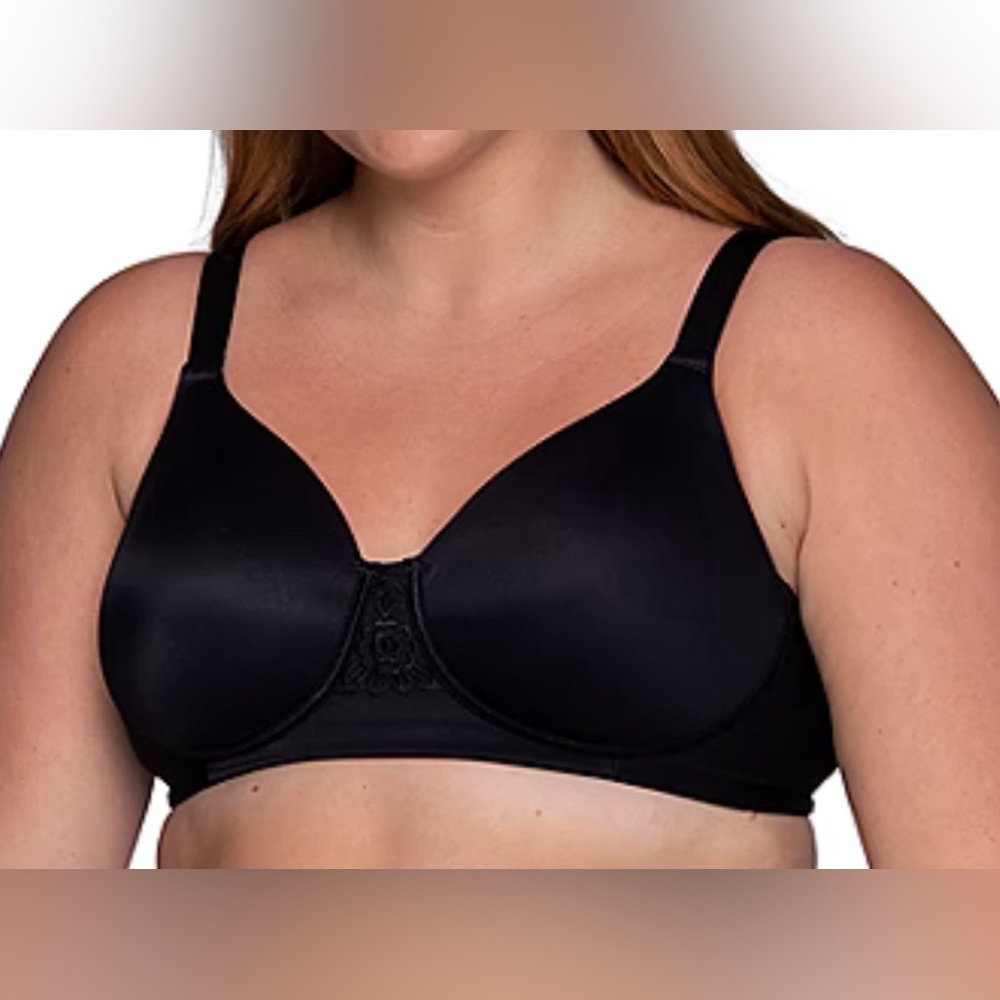 Vanity Fair Full Figure- Back Smoothing Wireless Black Bra (size 40C)